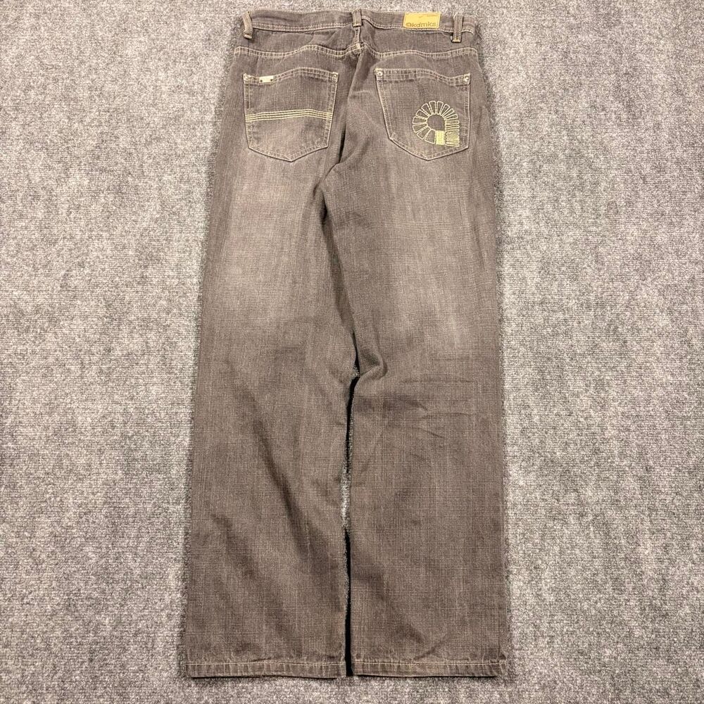 vintage y2k akademiks embroidered straight leg gray jeans